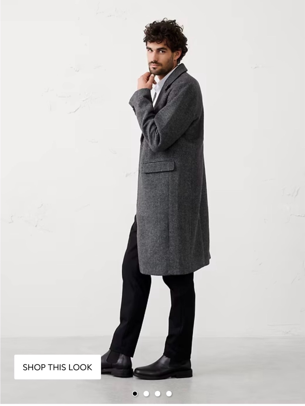 Banana Republic Men's Charcoal Gray Pea Coat